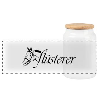 Pferdeflüsterer - Panorama Keksdose mit Holzdeckel - Weiß - Vorne