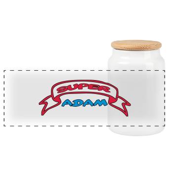 SUPER ADAM - Panoramic Cookie Jar with Wooden Lid - white - Front
