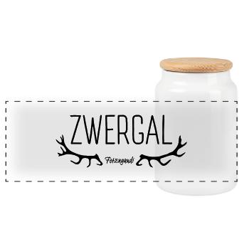 Zwergal - Panorama Keksdose mit Holzdeckel - Weiß - Vorne
