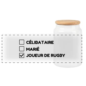 Rugby / Rugbyman / Sport / Fighter / Fight - Boîte à biscuits avec couvercle en bois - blanc - Devant
