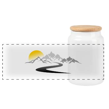 Reise - Berge Straße - Panorama Keksdose mit Holzdeckel - Weiß - Vorne