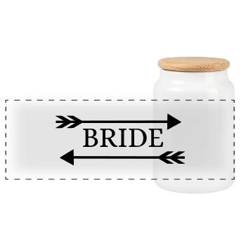 bride_crew_arrow2 - Panorama Keksdose mit Holzdeckel - Weiß - Vorne