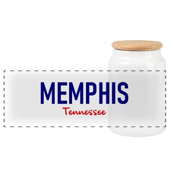 Memphis - Tennessee - États-Unis - États-Unis Amérique - Boîte à biscuits avec couvercle en bois - blanc - Devant