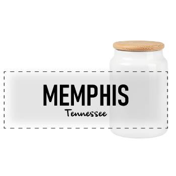Memphis - Tennessee - États-Unis - États-Unis Amérique - Boîte à biscuits avec couvercle en bois - blanc - Devant