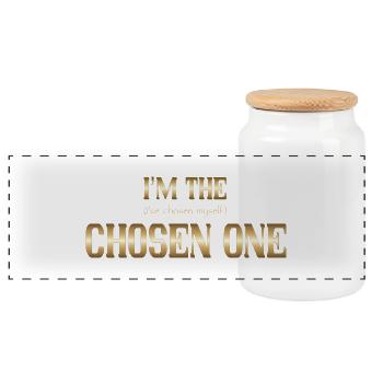The chosen one - Panoramic Cookie Jar with Wooden Lid - white - Front