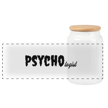 Psycho Loge – Funny Psychologist Shirt - Panoramic Cookie Jar with Wooden Lid - white - Front