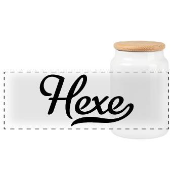 Hexe - Panorama Keksdose mit Holzdeckel - Weiß - Vorne