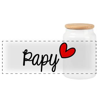 PAPY. FÊTE DES PÈRES. BONNE FÊTE PAPA. PAPA. FÊTE - Boîte à biscuits avec couvercle en bois - blanc - Devant