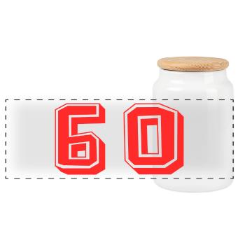 ANNIVERSARY. HAPPY BIRTHDAY. HAPPY BIRTHDAY - Panoramic Cookie Jar with Wooden Lid - white - Front
