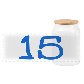 15. 15 ANS. 15e ANNIVERSAIRE. ANNIVERSAIRE 15 ANS. - Boîte à biscuits avec couvercle en bois - blanc - Devant