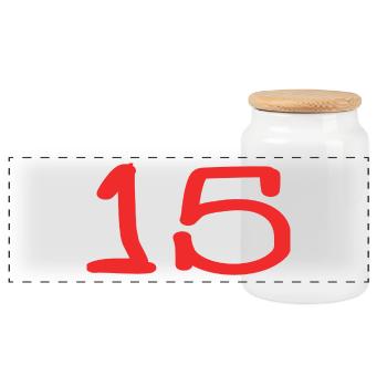 HAPPY BIRTHDAY. HAPPY BIRTHDAY. ANNIVERSARY. - Panoramic Cookie Jar with Wooden Lid - white - Front