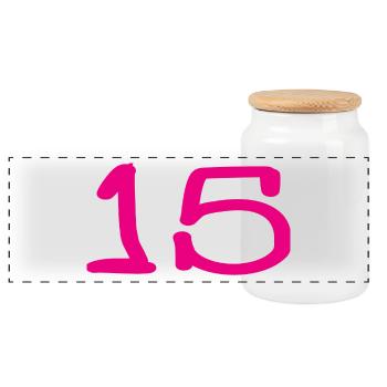 HAPPY BIRTHDAY. HAPPY BIRTHDAY. ANNIVERSARY. - Panoramic Cookie Jar with Wooden Lid - white - Front