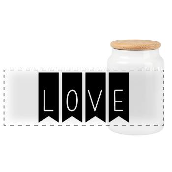 CŒUR. CŒURS. SAINT VALENTIN. LOVE. AMOUR. COUPLE. - Boîte à biscuits avec couvercle en bois - blanc - Devant