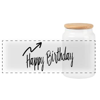 ALLES GUTE ZUM GEBURTSTAG. ALLES GUTE ZUM GEBURTSTAG. JAHRESTAG. - Panorama Keksdose mit Holzdeckel - Weiß - Vorne