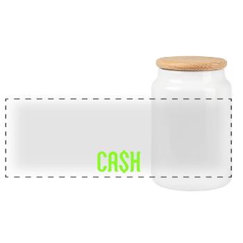 i only accept apologies in cash - Panoramic Cookie Jar with Wooden Lid - white - Front