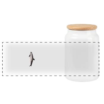 Vaquita marina - Mexican porpoise - Marsouin - Panoramic Cookie Jar with Wooden Lid - white - Front