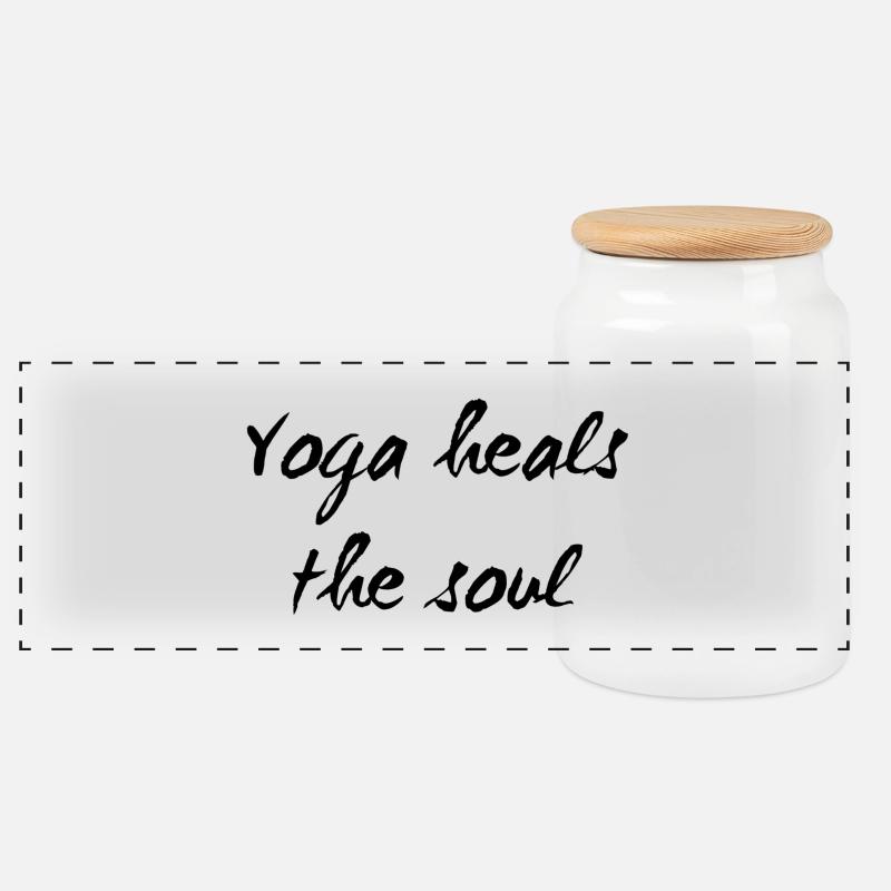 Yoga - Panorama Keksdose mit Holzdeckel - Weiß