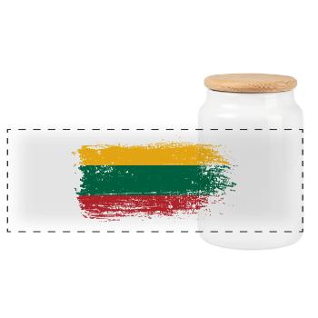 Drapeau Jaune Vert Rouge Pinceau - Boîte à biscuits avec couvercle en bois - blanc - Devant