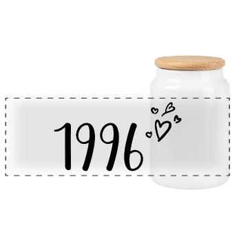 1996 - Boîte à biscuits avec couvercle en bois - blanc - Devant
