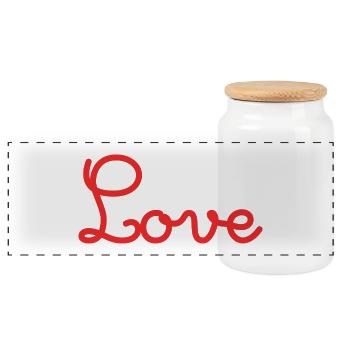 ICH LIEBE DICH. LIEBE. PAAR. GERADE VERHEIRATET. Junggesellinnenabschied - Panorama Keksdose mit Holzdeckel - Weiß - Vorne