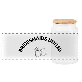 Demoiselles d’honneur unies noires - Boîte à biscuits avec couvercle en bois - blanc - Devant