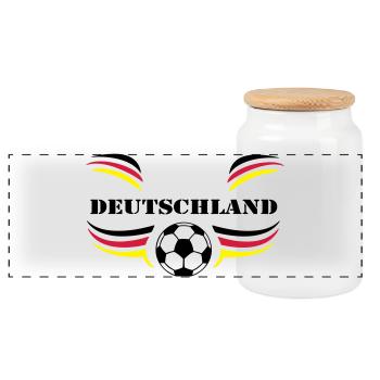 Deutschland Fußball Kult Shirt (25) - Panorama Keksdose mit Holzdeckel - Weiß - Vorne