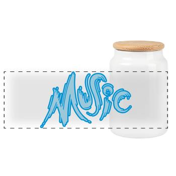 Music - Panorama Keksdose mit Holzdeckel - Weiß - Vorne