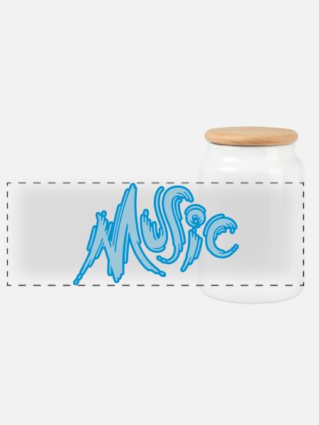 Music - Panorama Keksdose mit Holzdeckel - Weiß