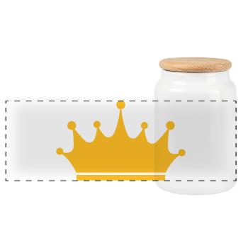 couronne - Boîte à biscuits avec couvercle en bois - blanc - Devant