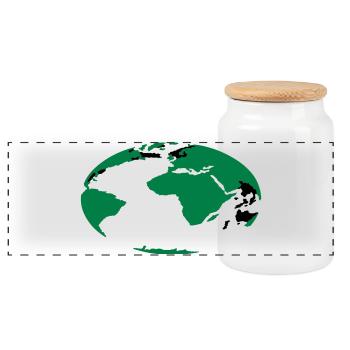erdball_1 - Panoramic Cookie Jar with Wooden Lid - white - Front