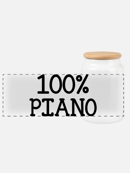 100% Piano - Panorama Keksdose mit Holzdeckel - Weiß