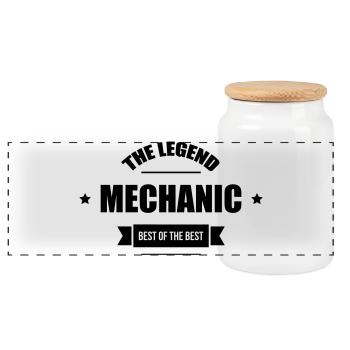 Mechanic - Boîte à biscuits avec couvercle en bois - blanc - Devant