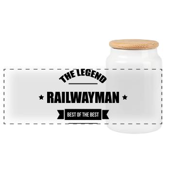 Eisenbahner / Eisenbahnen / Eisenbahn / Bahn - Panorama Keksdose mit Holzdeckel - Weiß - Vorne