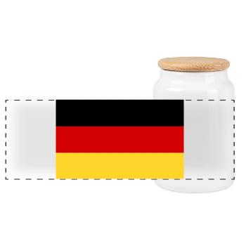 Deutsche Flagge - Panorama Keksdose mit Holzdeckel - Weiß - Vorne
