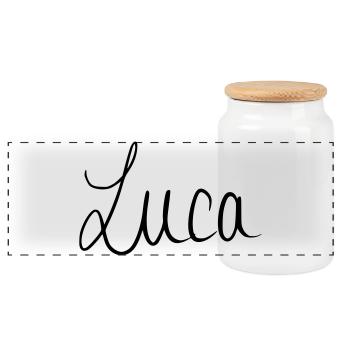 Luca - Panorama Keksdose mit Holzdeckel - Weiß - Vorne