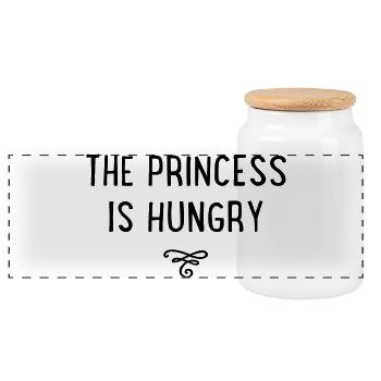 the princess is hungry - Panorama Keksdose mit Holzdeckel - Weiß - Vorne