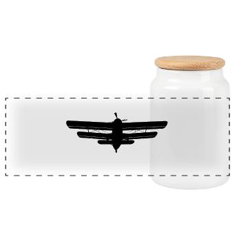 An-2 - Panoramic Cookie Jar with Wooden Lid - white - Front