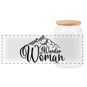 Wander Woman - Panorama Keksdose mit Holzdeckel - Weiß - Vorne