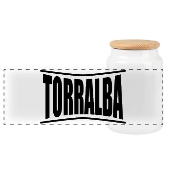 t-shirt Torralba t-shirt Sardinia gift idea - Panoramic Cookie Jar with Wooden Lid - white - Front