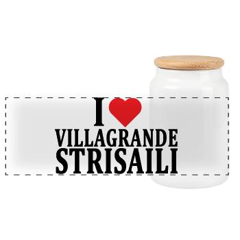 T-shirt J’adore Villagrande Strisaili Sardaigne - Boîte à biscuits avec couvercle en bois - blanc - Devant