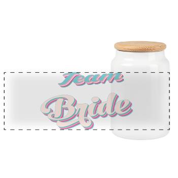 Team bride bachelorette party - Panoramic Cookie Jar with Wooden Lid - white - Front