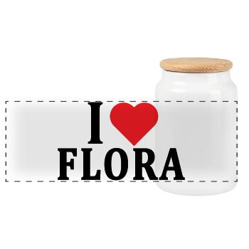 T-Shirt I love Flora T-Shirt Geschenkidee - Panorama Keksdose mit Holzdeckel - Weiß - Vorne