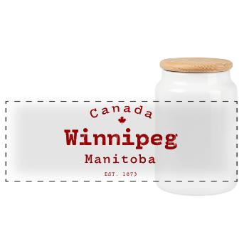 Winnipeg Est 1873 Shirt - Panorama Keksdose mit Holzdeckel - Weiß - Vorne