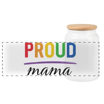 LGBT Proud Mama - Pride-Monat - Panorama Keksdose mit Holzdeckel - Weiß - Vorne