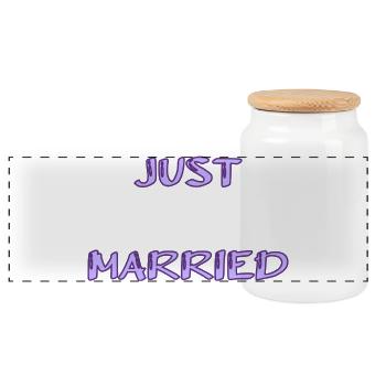 SAINT VALENTINE. bachelorette party. I LOVE YOU. I LOVE YOU. LOVE - Panoramic Cookie Jar with Wooden Lid - white - Front