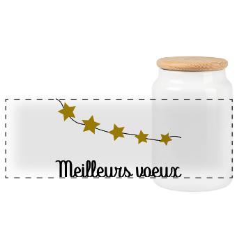 NOËL.BONNE ANNEE. SAINT SYLVESTRE. NOUVELLE ANNÉE. - Boîte à biscuits avec couvercle en bois - blanc - Devant