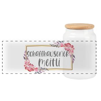 Suisse Schaffhouse fille Cadeau de la patrie - Boîte à biscuits avec couvercle en bois - blanc - Devant