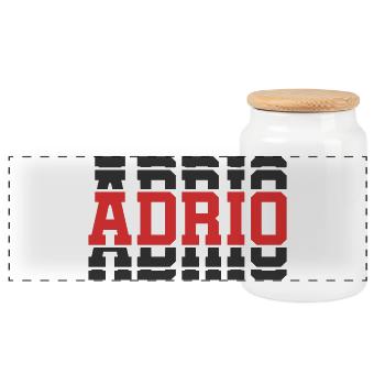 Idée cadeau t-shirt t-shirt texte empilé Adrio - Boîte à biscuits avec couvercle en bois - blanc - Devant