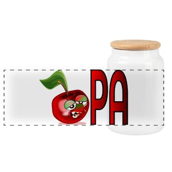 Schriftzug OPA - Großvater - Großpapa Rentner - Panorama Keksdose mit Holzdeckel - Weiß - Vorne
