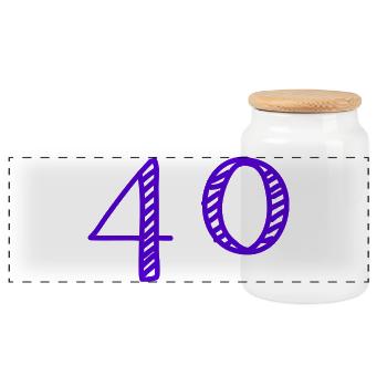 40. 40 ANS. 40e ANNIVERSAIRE. ANNIVERSAIRE 40 ANS. - Boîte à biscuits avec couvercle en bois - blanc - Devant